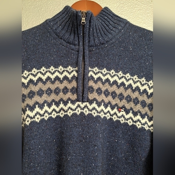 Tommy Hilfiger Fair Isle Pull Over Wool Blend Sweater - Picture 3 of 6